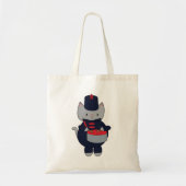 Marching Band Drummer Kat Navy Blauw Rood Tote Bag (Voorkant)