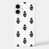 Marching Band Drummer Kat Navyblauw Rood Patroon Case-Mate iPhone Case (Achterkant)