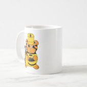 Marching Band Drummer Tiger Yellow Black Koffiemok (Voorkant links)