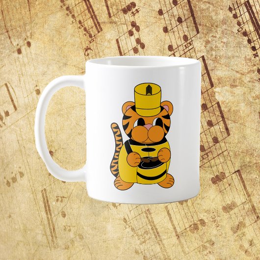 Marching Band Drummer Tiger Yellow Black Koffiemok
