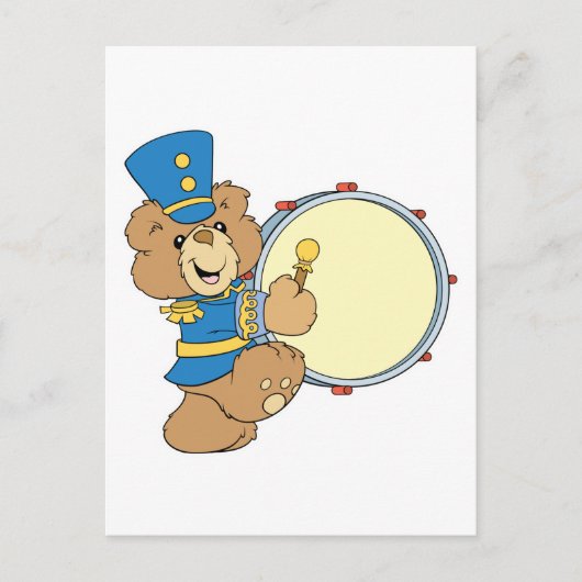 Marching Band Drummerende Beer Briefkaart (Voorkant)