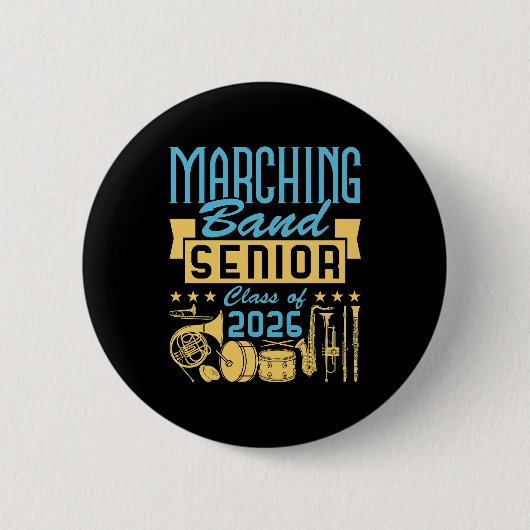 Marching Band Eindexamenklas 2026 Ronde Button 5,7 Cm (Voorkant)