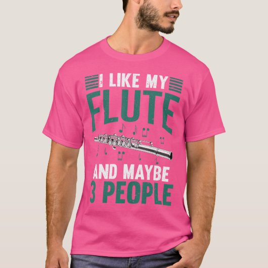 Marching Band Flutist Funny Flute Player Musician T-shirt (Voorkant)