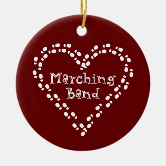 Marching Band Footprint Heart Keramisch Ornament (Voorkant)
