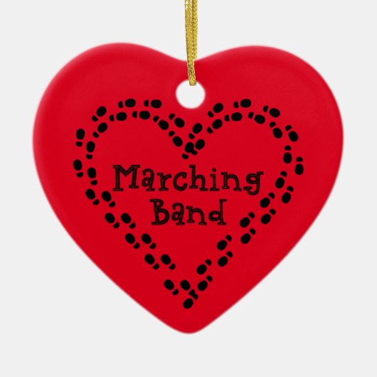 Marching Band Footprint Heart Keramisch Ornament (Voorkant)