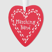 Marching Band Footprint Heart Ornament (voorkant)