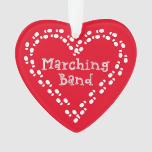 Marching Band Footprint Heart Ornament