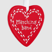 Marching Band Footprint Heart Ornament (voorkant)