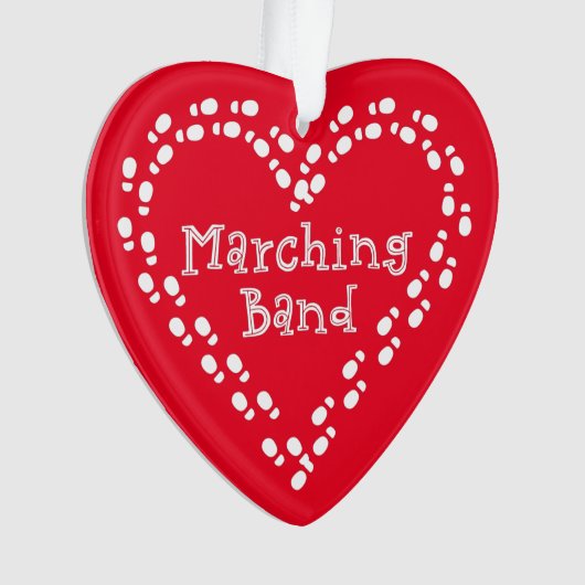 Marching Band Footprint Heart Ornament (voorkant)