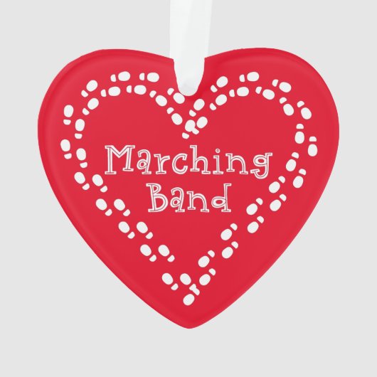 Marching Band Footprint Heart Ornament (achterkant)