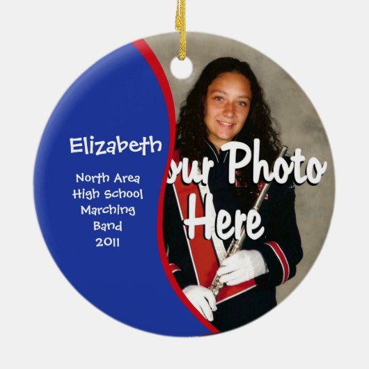 Marching Band Foto Keramisch Ornament (Achterkant)