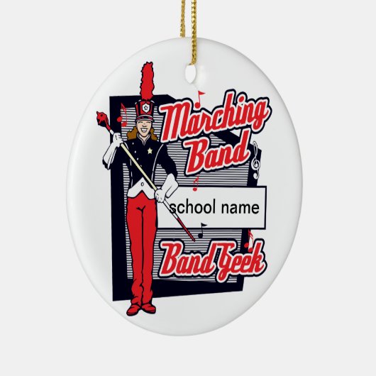 Marching Band Geek Red Keramisch Ornament (Rechts)