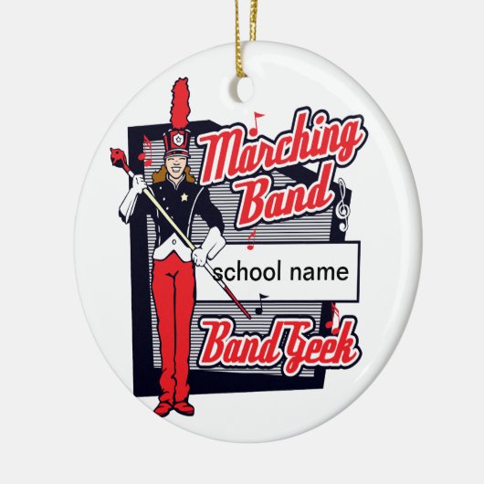 Marching Band Geek Red Keramisch Ornament (Links)