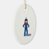Marching Band Girl Light/Red Keramisch Ornament (Rechts)