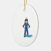 Marching Band Girl Light/Red Keramisch Ornament (Links)