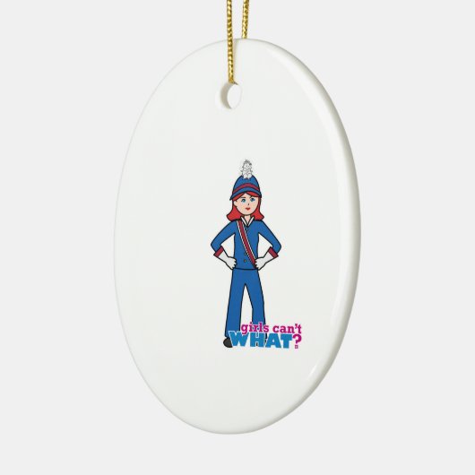 Marching Band Girl Light/Red Keramisch Ornament (Links)