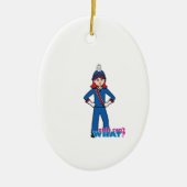 Marching Band Girl Light/Red Keramisch Ornament (Voorkant)