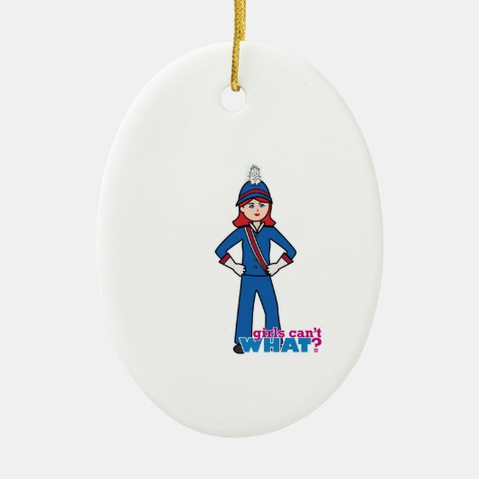 Marching Band Girl Light/Red Keramisch Ornament (Voorkant)