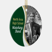 Marching Band Green en Gold Photo Keramisch Ornament (Rechts)
