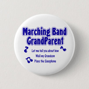 Marching Band Grootouder/ Saxofoon Ronde Button 5,7 Cm