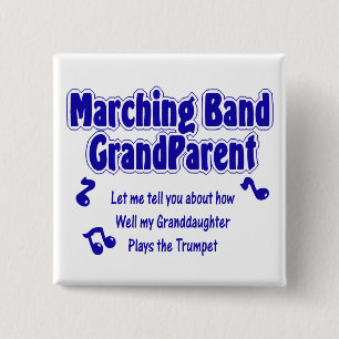 Marching Band Grootouder/ Trompet Vierkante Button 5,1 Cm