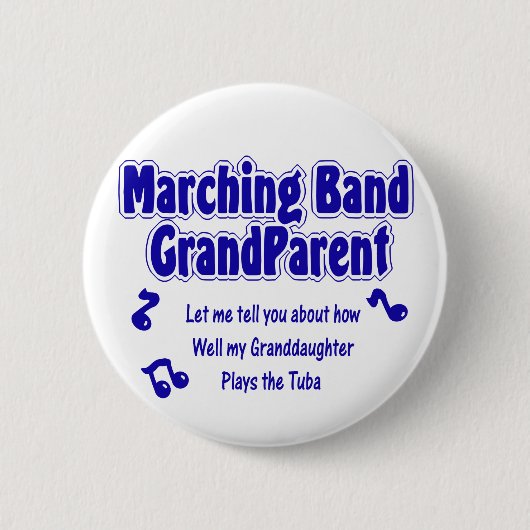 Marching Band Grootouder/ Tuba Ronde Button 5,7 Cm (Voorkant)