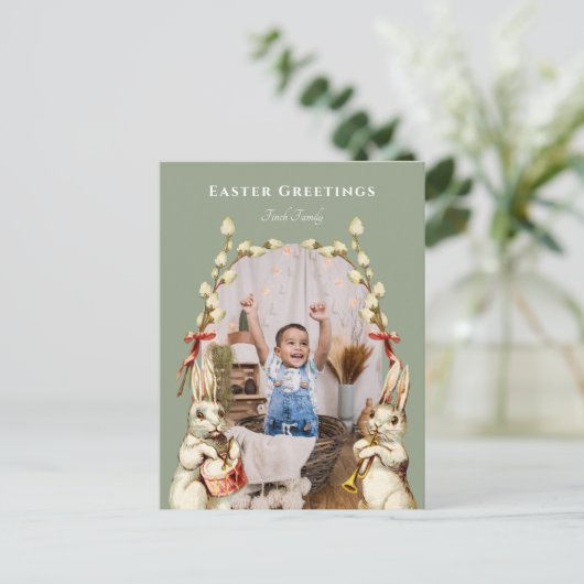 Marching Band Happy Easter Photo Briefkaart (Staand voorkant)