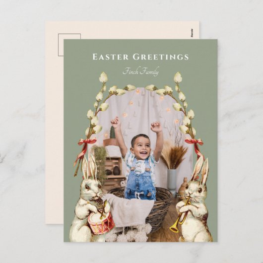 Marching Band Happy Easter Photo Briefkaart (Voorkant / Achterkant)