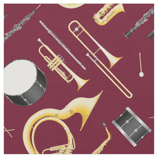 Marching Band Instruments Musician Burgundy Stof (Close Up)