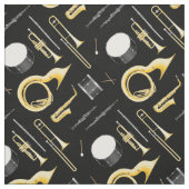 Marching Band Instruments Musician Decor Stof (Swatch)