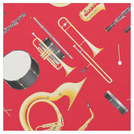 Marching Band Instruments Musician Red Stof (Close Up)