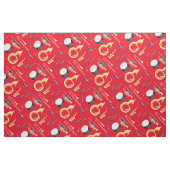 Marching Band Instruments Musician Red Stof (Fat Quarter)