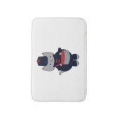 Marching Band Kat Drummer Navyblauw Rood Badmat (Voorkant Verticaal)