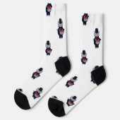 Marching Band Kat Drummer Navyblauw Rood Sokken (Links)