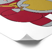 Marching Band Kat Maroon en Goud Poster (Hoek)