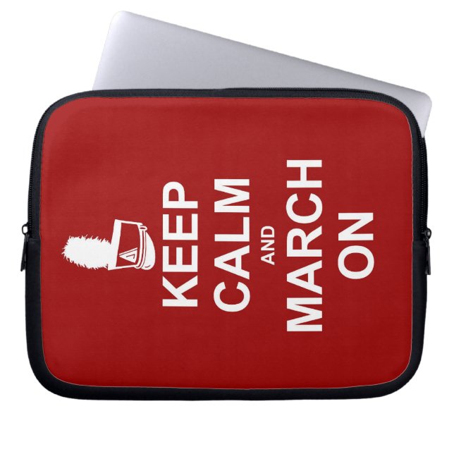 Marching Band Keep Calm en March on Laptop Sleeve (Voorkant)