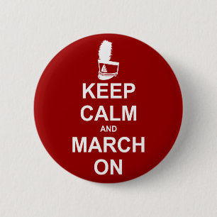 Marching Band Keep Calm en March on Ronde Button 5,7 Cm