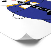 Marching Band klarinet konijn blauw geel goud Poster (Hoek)