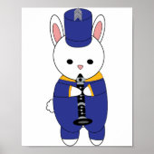 Marching Band klarinet konijn blauw geel goud Poster (Voorkant)