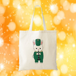 Marching Band klarinet konijn groen goud Tote Bag