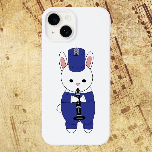Marching Band Klarinet Konijntje Konijn Blauw Wit Case-Mate iPhone Case