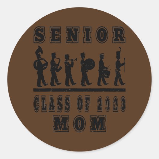 Marching Band Klas van 2023 Senior Moeder Ronde Sticker (Voorkant)