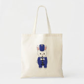 Marching Band Konijn Klarinet Blauw Wit Tote Bag (Voorkant)