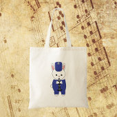 Marching Band Konijn Klarinet Blauw Wit Tote Bag