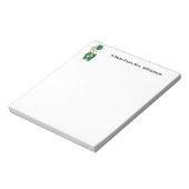 Marching Band Konijn Trombone Groen Personaliseer Notitieblok (Linkerzijde)