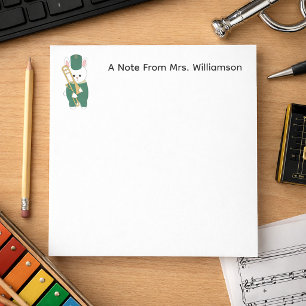 Marching Band Konijn Trombone Groen Personaliseer Notitieblok