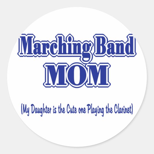 Marching Band Ma/Clarinet Ronde Sticker (Voorkant)