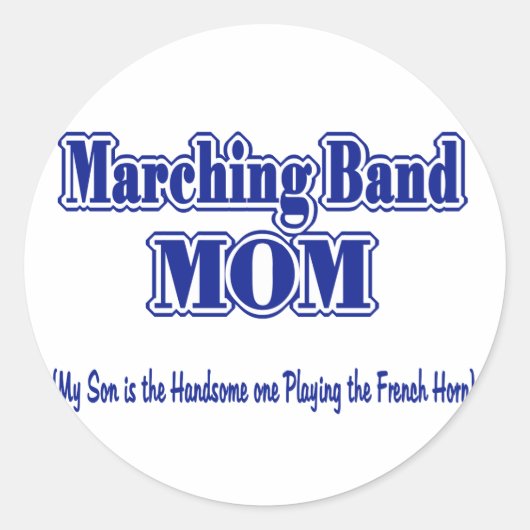 Marching Band Ma/French Horn Ronde Sticker (Voorkant)