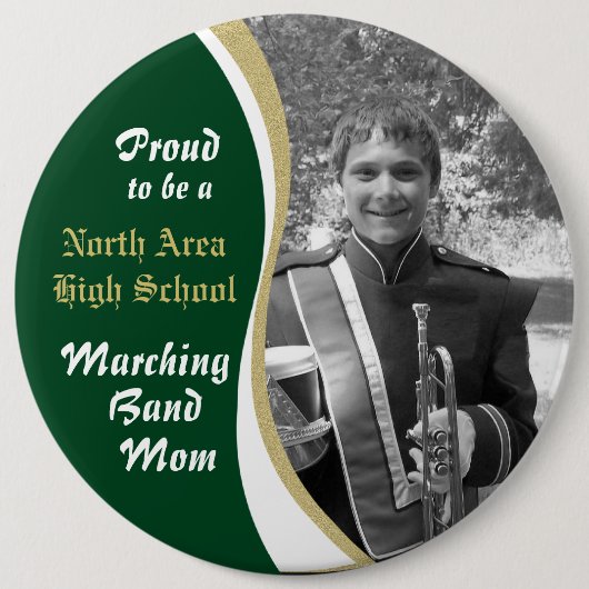 Marching Band Mama met Foto Ronde Button 6,0 Cm (Voorkant)