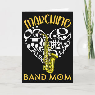 Marching Band Moeder Hart Liefde Muziek Noten Saxo Kaart